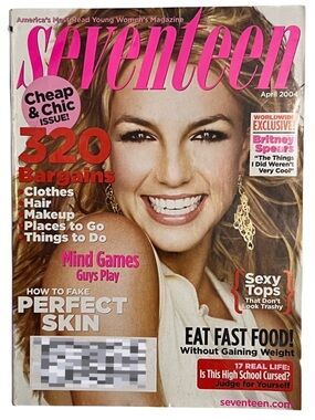 Vintage April 2004 issue of Seventeen Magazine featuring Britney Spears